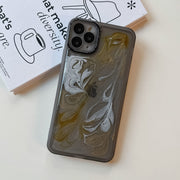 For iPhone 11 Pro Max Oil Painting Electroplating TPU Phone Case(Grey)