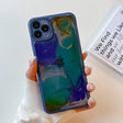 For iPhone 11 Pro Max Oil Painting Electroplating TPU Phone Case(Blue) - iPhone 11 Pro Max Cases by PMC TechLife | Online Shopping South Africa | PMC TechLife