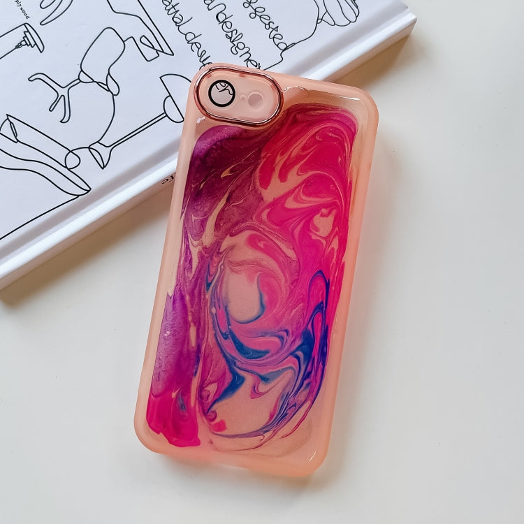 For iPhone SE 2022/2020 / 8 / 7 Oil Painting Electroplating TPU Phone Case(Pink)