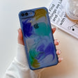 For iPhone 8 Plus / 7 Plus Oil Painting Electroplating TPU Phone Case(Blue) - More iPhone Cases by PMC TechLife | Online Shopping South Africa | PMC TechLife