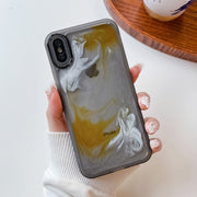 For iPhone X / XS Oil Painting Electroplating TPU Phone Case(Grey)