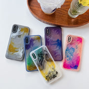 For iPhone X / XS Oil Painting Electroplating TPU Phone Case(Grey)