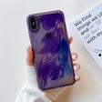 For iPhone XS Max Oil Painting Electroplating TPU Phone Case(Purple) - More iPhone Cases by PMC TechLife | Online Shopping South Africa | PMC TechLife