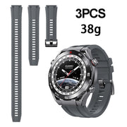 3pcs Longer Style For Huawei Watch Ultimate Silicone Replacement Watch Band(Dark Grey)