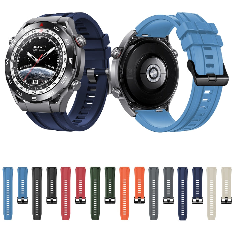 2pcs Regular Style For Huawei Watch Ultimate Silicone Replacement Watch Band(Midnight Blue)