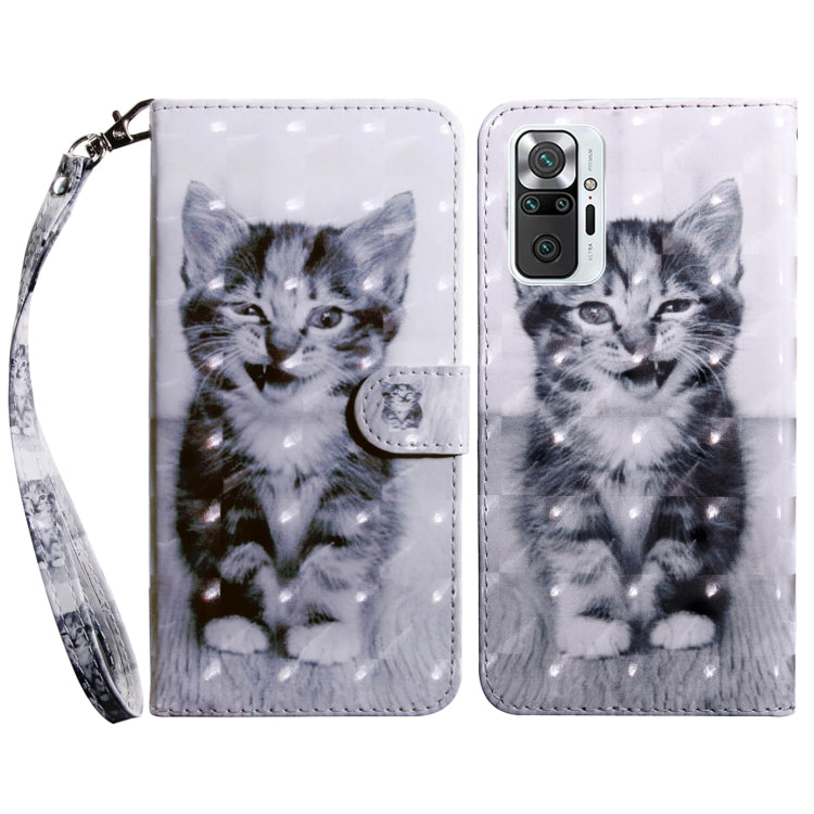 For Xiaomi Redmi Note 10 Pro 3D Painted Pattern Leather Phone Case(Smile Cat)