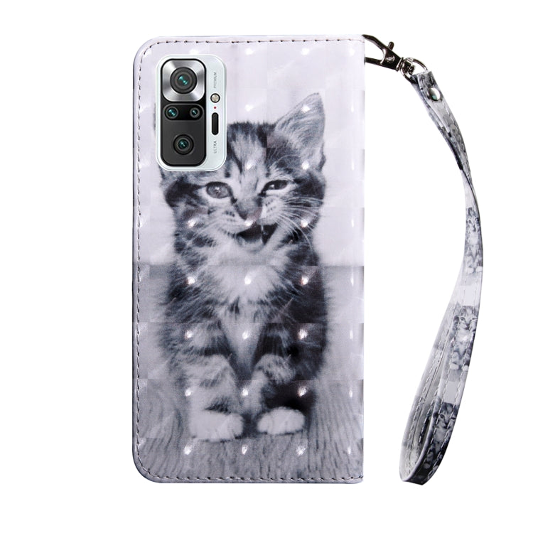 For Xiaomi Redmi Note 10 Pro 3D Painted Pattern Leather Phone Case(Smile Cat)