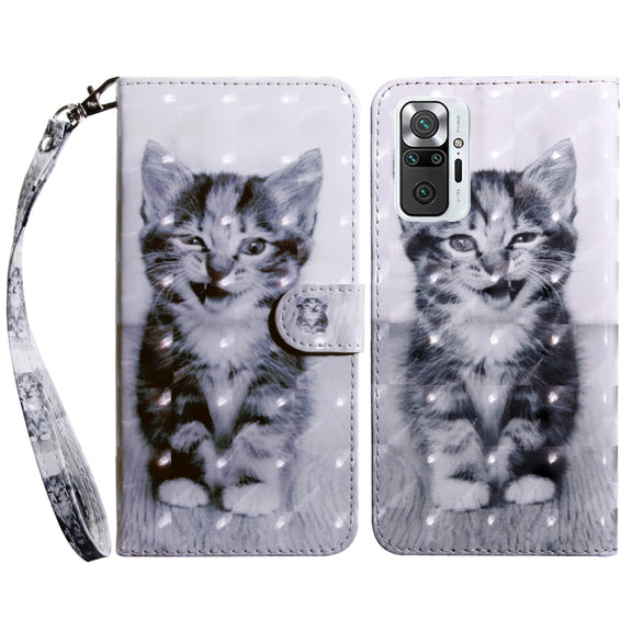 For Xiaomi Redmi Note 10 Pro 3D Painted Pattern Leather Phone Case(Smile Cat)