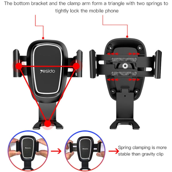 Yesido C71 Car Air Vent Rotatable Phone Holder(Black)
