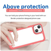 For iPhone 15 Colorful Series Acrylic + TPU Phone Case(Red)