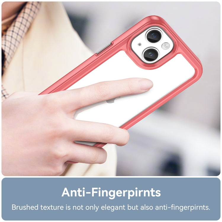 For iPhone 15 Colorful Series Acrylic + TPU Phone Case(Red)