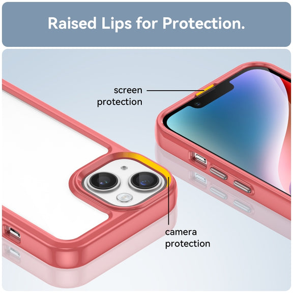 For iPhone 15 Colorful Series Acrylic + TPU Phone Case(Red)