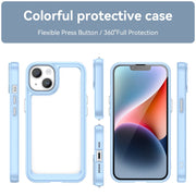 For iPhone 15 Colorful Series Acrylic + TPU Phone Case(Blue)