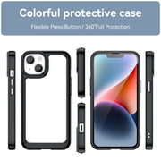 For iPhone 15 Plus Colorful Series Acrylic + TPU Phone Case(Black)