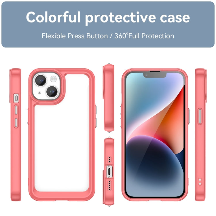 For iPhone 15 Plus Colorful Series Acrylic + TPU Phone Case(Red)