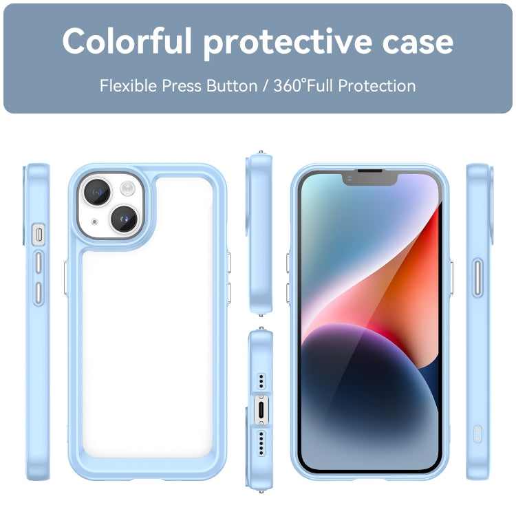 For iPhone 15 Plus Colorful Series Acrylic + TPU Phone Case(Blue)