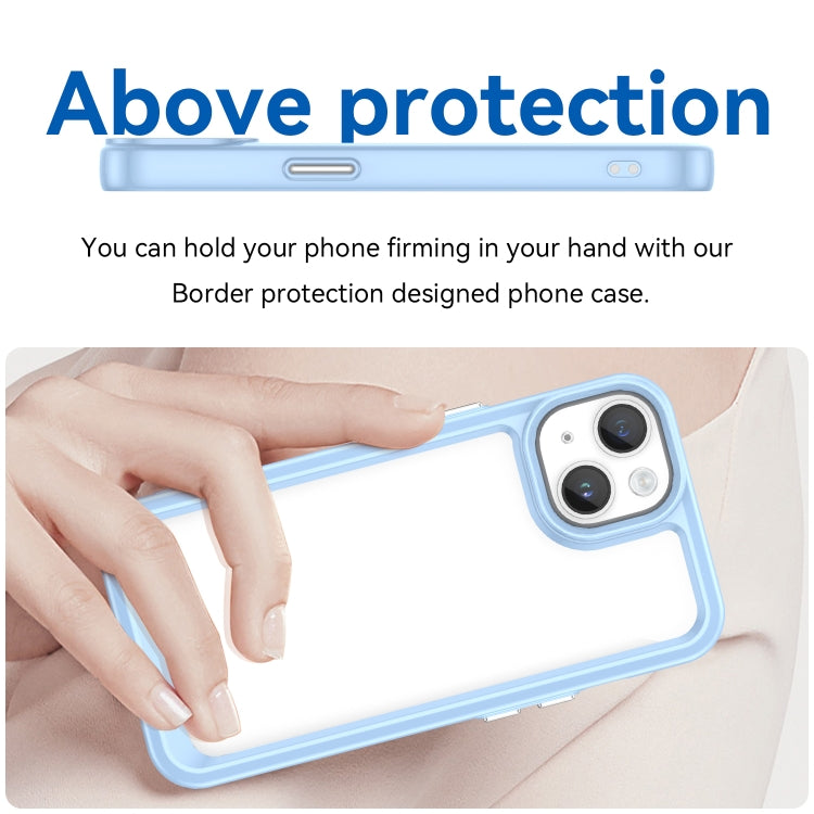 For iPhone 15 Plus Colorful Series Acrylic + TPU Phone Case(Blue)