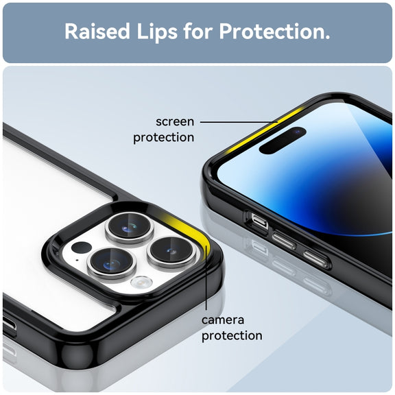 For iPhone 15 Pro Colorful Series Acrylic + TPU Phone Case(Black)