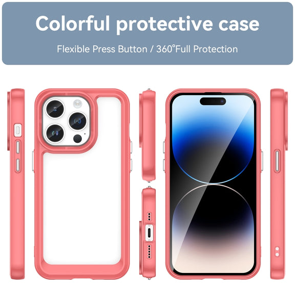 For iPhone 15 Pro Colorful Series Acrylic + TPU Phone Case(Red)