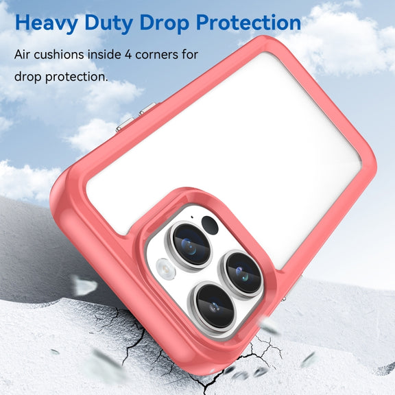 For iPhone 15 Pro Colorful Series Acrylic + TPU Phone Case(Red)
