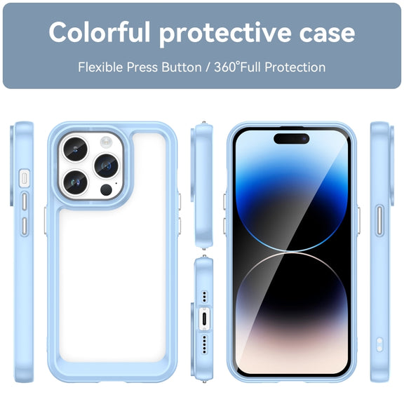 For iPhone 15 Pro Colorful Series Acrylic + TPU Phone Case(Blue)