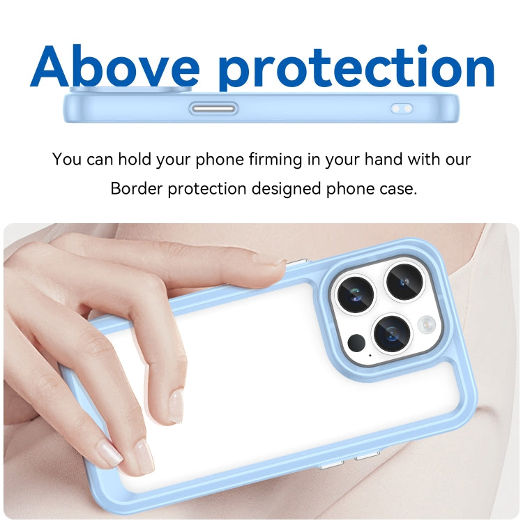 For iPhone 15 Pro Colorful Series Acrylic + TPU Phone Case(Blue)