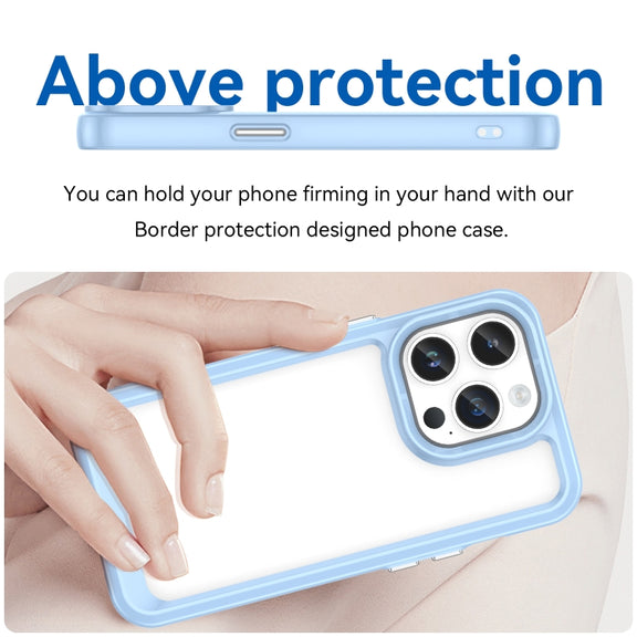 For iPhone 15 Pro Colorful Series Acrylic + TPU Phone Case(Blue)