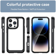 For iPhone 15 Pro Max Colorful Series Acrylic + TPU Phone Case(Black)