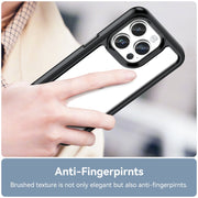 For iPhone 15 Pro Max Colorful Series Acrylic + TPU Phone Case(Black)