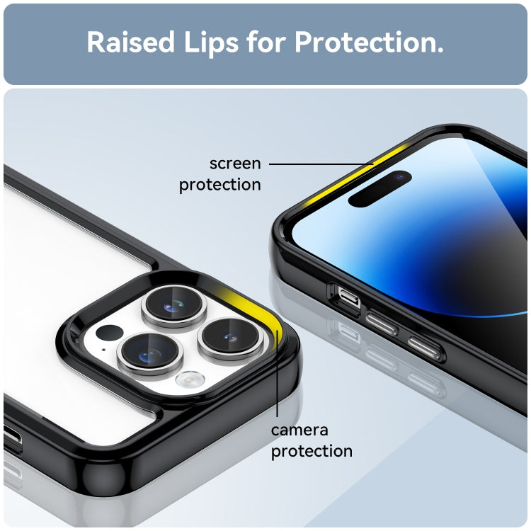 For iPhone 15 Pro Max Colorful Series Acrylic + TPU Phone Case(Black)