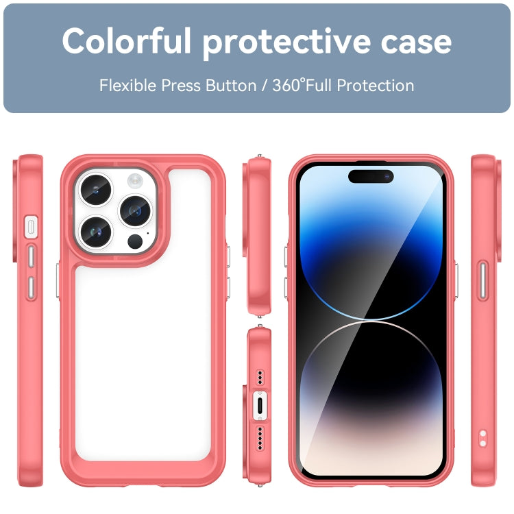 For iPhone 15 Pro Max Colorful Series Acrylic + TPU Phone Case(Red)