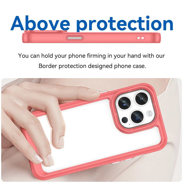 For iPhone 15 Pro Max Colorful Series Acrylic + TPU Phone Case(Red)