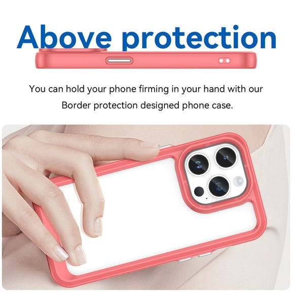 For iPhone 15 Pro Max Colorful Series Acrylic + TPU Phone Case(Red)