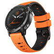 For Garmin Fenix 7 22mm Trapezoidal Quick Release Silicone Watch Band(Orange Black) -  by PMC TechLife | Online Shopping South Africa | PMC TechLife