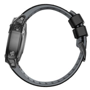 For Garmin Fenix 7 22mm Trapezoidal Quick Release Silicone Watch Band(Black Grey)