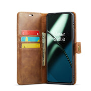 For OnePlus 11 DG.MING Crazy Horse Texture Detachable Magnetic Leather Case(Brown)