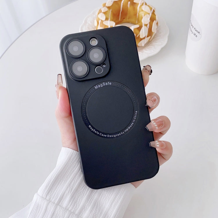For iPhone 14 Pro Max Magsafe Magnetic PC Shockproof Phone Case With Camera Lens(Black)
