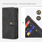 For Samsung Galaxy A51 4G Zipper Wallet Detachable MagSafe Leather Phone Case(Black)