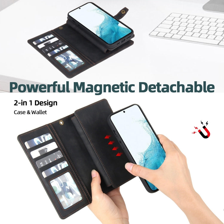 For Samsung Galaxy A71 4G Zipper Wallet Magnetic Detachable Leather Phone Case(Black)
