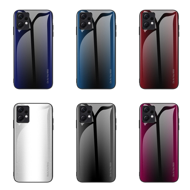 For Xiaomi Redmi Note 12 4G Global Texture Gradient Glass TPU Phone Case(Red)