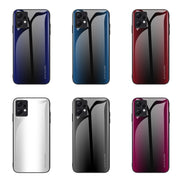 For Xiaomi Redmi Note 12 4G Global Texture Gradient Glass TPU Phone Case(Red)