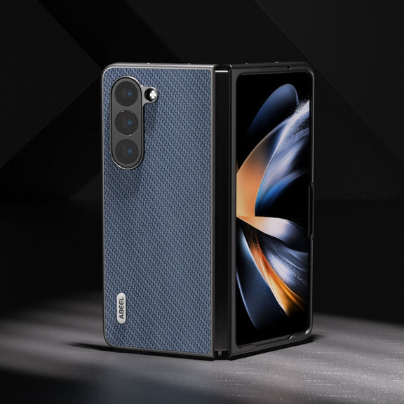For Samsung Galaxy Z Fold5 ABEEL Carbon Fiber Texture Protective Phone Case(Light Blue)