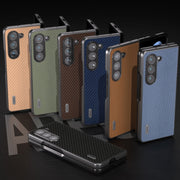 For Samsung Galaxy Z Fold5 ABEEL Carbon Fiber Texture Protective Phone Case(Black)