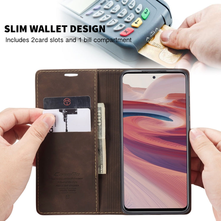 For Xiaomi Redmi Note 9 Pro/Note 9 Pro Max/Note 9s CaseMe 013 Multifunctional Horizontal Flip Leather Case, with Card Slot & Holder & Wallet(Coffee)