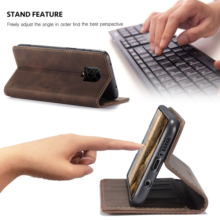 For Xiaomi Redmi Note 9 Pro/Note 9 Pro Max/Note 9s CaseMe 013 Multifunctional Horizontal Flip Leather Case, with Card Slot & Holder & Wallet(Coffee)