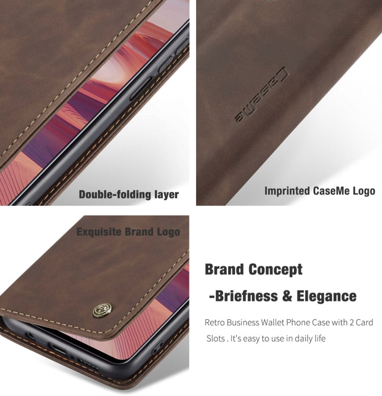 For Xiaomi Redmi Note 9 Pro/Note 9 Pro Max/Note 9s CaseMe 013 Multifunctional Horizontal Flip Leather Case, with Card Slot & Holder & Wallet(Coffee)
