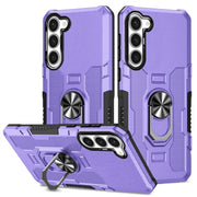 For Samsung Galaxy S23 5G Ring Holder Armor Hybrid Phone Case(Purple)