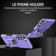 For Samsung Galaxy S23 5G Ring Holder Armor Hybrid Phone Case(Purple)