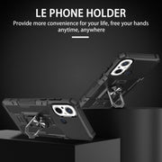 For Xiaomi Redmi 12C 4G Ring Holder Armor Hybrid Phone Case(Black)