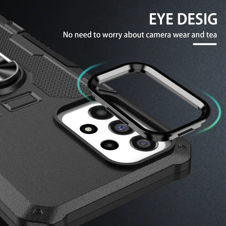 For Xiaomi Redmi 12C 4G Ring Holder Armor Hybrid Phone Case(Black)